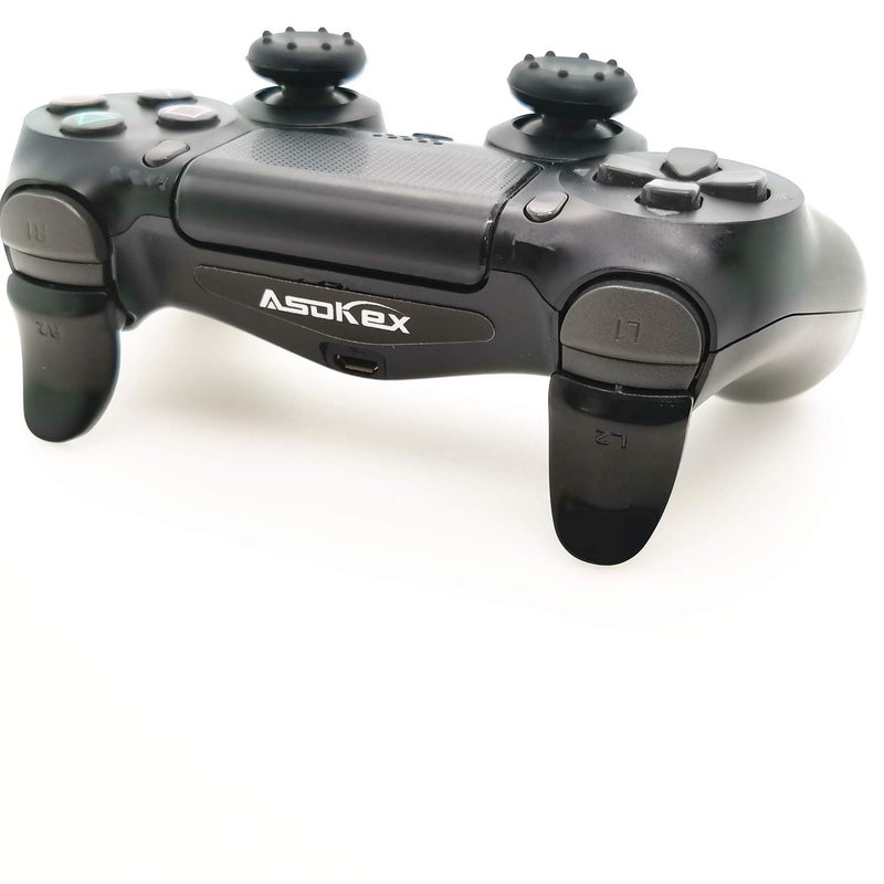 Asokex L2 R2 Ps4 Trigger Extenders (2 Pairs L2 R2 Triggers, 4pcs Joystick Cap, 2 Pairs LED Light Bar Decal) for Ps4 Controller(Black) - Image 4